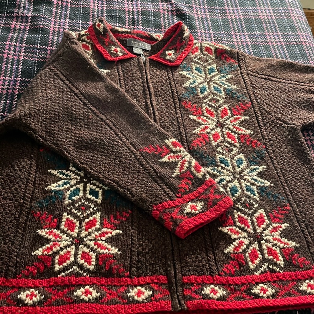 Vintage Lane Bryant 100% Wool Winter Cardigan  Size 18/20